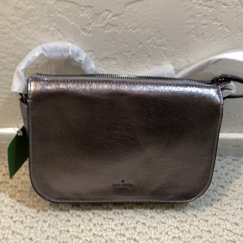 Kate Spade crossbody, shimmery anthracite color. NWT